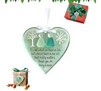 Décoration d'amitié en verre de mer en forme de cœur, art 3D en verre de mer, décoration en forme de cœur pour sapin de Noël, cadeau d'amitié unique et intemporel, cadeau souvenir pour meilleurs amis