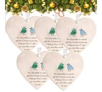 Décoration d'amitié en verre de mer en forme de cœur, ornement en forme de cœur pour sapin de Noël, pendentif d'amitié en verre de mer, ornements de Noël d'amitié/ornements bleus, pour meilleurs amis