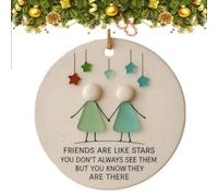 Décoration d'amitié en verre de mer en forme de cœur, ornement en forme de cœur pour sapin de Noël, pendentif d'amitié en verre de mer, ornements de Noël d'amitié/ornements bleus, pour meilleurs amis