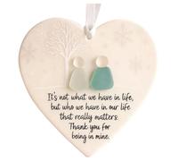 Décoration d'amitié en verre de mer en forme de cœur, pendentif inspiré de l'océan, symbole d'amour, de confiance et de connexion, cadeau unique pour les meilleurs amis (1 pièce)