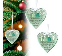 Décoration d'amitié en verre de mer en forme de cœur, souvenir d'amitié intemporelle, décoration en forme de cœur pour sapin de Noël, décorations à suspendre pour sapin de Noël, arts en verre de mer