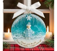 Décoration d'amitié ronde en verre de mer, cadeau d'amitié pour femme, décoration intemporelle Friendshi-p, ornements à suspendre pour arbre de Noël, cadeau de remerciement, pendentif d'amour