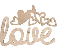 Décoration d'amour Coeurs en bois "Love" avec aimants comme panneau décoratif, aimant pour réfrigérateur, mariage, Saint Valentin, 6 pièces, 20,5/25cm