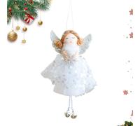 Décoration d'ange avec cloches, poupées d'ange - Bijoux pour sapin de Noël - Joli charme festif pour intérieur, fête, fenêtre, appartement, porte, vacances, famille