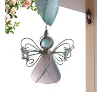 Décoration d'ange en verre de mer - Fait à la main - Cadeau côtier - Collection unique de décoration à suspendre - Le charme de l'artisanat artistique avec miroir de voiture