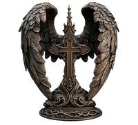 Décoration d'ange pour bureau avec ailes travaillées dans un style bohème élégant, matériau acrylique de qualité supérieure comme accessoire d'intérieur (noir, taille unique)