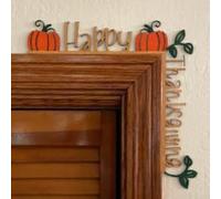 Décoration d'angle citrouille en bois et métal pour l'automne et l'intérieur, conçue pour la maison et le bureau pour les fenêtres et les cadres de porte pendant la saison de Thanksgiving (4)