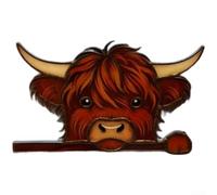 Décoration d'angle de fenêtre à motif de bétail écossais conçue pour des concepts d'intérieur de style américain pour une amélioration de la pièce confortable (A)