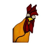 Décoration d'angle de fenêtre amusante : coq qui regarde, perchoir