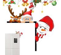 Décoration d'angle de porte de Noël | Décoration de porte de Noël | Panneau d'angle de porte de Père Noël | Jolie baby-sitter drôle Décoration de Noël avec ruban adhésif double face pour la maison