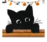Décoration d'angle de porte, décoration de porte d'Halloween en métal, décorations de porte d'Halloween pour l'intérieur - de porte d'Halloween, silhouette de chat, panneaux décoratifs et