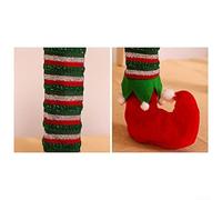 Décoration d'angle pour dossier de chaise en lin avec bords élastiques, conçue pour apporter une décoration saisonnière et de la joie aux salles à manger de vacances (A)