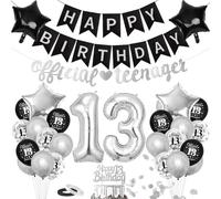 Décoration d'anniversaire 13 ans, ballon géant en aluminium en forme de chiffre 13, guirlande, ballon en aluminium chiffre 13