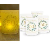 Décoration D'anniversaire 50 Ans ¿ Lot De 16 Photophores Pour Bougie Chauffe-Plat Et Bougies 50e Anniversaire Femme Homme Schön Dass Du Da Bist Photophore Décoration De Table Diamètre :