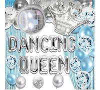 décoration d'anniversaire dancing queen bleue décorations de fête dancing queen mamma mia décors de fête d'anniversaire disco