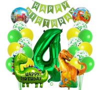Décoration d'anniversaire dinosaure pour 4 ans - Décoration d'anniversaire pour garçon et fille - Décoration d'anniversaire - Dinosaure - Décoration d'anniversaire pour garçon de 4 ans