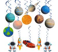 Décoration D'anniversaire Pour Enfants,D'anniversaire D'enfant,Système Solaire Spatial,Décoration À Suspendre,Anniversaire,Plafond,Guirlandes En Spirale,Pour Garçons (14 Pièces)