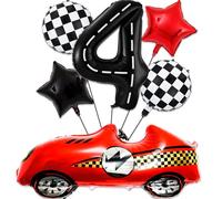 Décoration d'anniversaire pour voiture 4 ans, ballon en aluminium, décoration de voiture pour 4e anniversaire garçon, ballon en aluminium en forme de chiffre 4, décoration d'anniversaire d'enfant 4