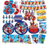Décoration d'anniversaire Spidey et ses amis extraordinaires, kit de vaisselle Spiderman, tasse, assiette, ballon, cadeau pour garçon, fournitures pour baby shower 12pcs french fry box