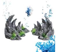 Décoration d'aquarium en forme de gorges de roche déchiquetées | Stone Betta Accessoires pour aquarium Betta Tortue Crevette Reptile Maison Appartement Bureau Aménagement paysager
