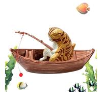 Décoration d'aquarium en forme de poisson flottant | Décoration d'aquarium en forme de bateau de pêche pour salon, chambre à coucher, café, appartement, jardin, étang