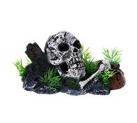 Décoration d'aquarium en résine - Crâne de pirate - Poisson pour aquarium - Accessoires Betta - Grottes aquatiques - Facile à nettoyer - Décoration d'aquarium - Petit réservoir