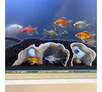 Décoration d'aquarium - Grotte d'aquarium - Grotte Pleco naturelle imprimée en 3D - Cachette de poisson pour cichlidés, loche de clown et loche Kuhli (blanc, taille S)