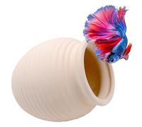 Décoration d'aquarium Grottes en Roche, Beige Aquarium Ornement Jouets en Forme de Pot, Petite Grotte Cachée en Forme de Bol pour Crevettes Tortues Crabes, pour Se Reproduire Se Reposer et Jouer