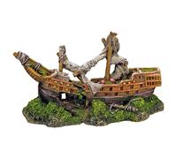 Décoration D'Aquarium Nobby Bateau Avec Mât Cassé, 22x9,5x12,5cm, Non Toxique