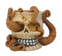 Décoration d'aquarium Nobby Pet Totenkopf Mit Oktopus Blanc TU