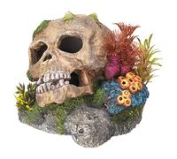 Décoration D'Aquarium Nobby Tête De Mort Avec Plantes 13,5x13,5x10,5 Cm Aquarium