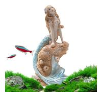 Décoration d'aquarium sirène - Figurine artificielle - Sculpture murale - Thème nautique - Réplique de récif corallien - Présentoir fantaisie - Grotte Enchanted Grotte Aquarium Enhanced