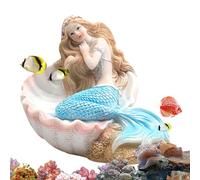 Décoration d'aquarium sirène - Figurine artificielle - Sculpture murale - Thème nautique - Réplique de récif corallien - Présentoir fantaisie - Grotte Enchanted Grotte Aquarium Enhanced