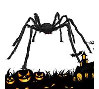 Décoration d'araignée d'Halloween 200 cm pour intérieur | Accessoire peluche effrayant pour fêtes, terrasse, maison hantée, jardin