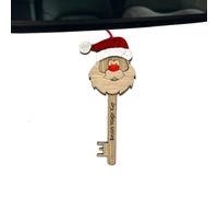 Décoration d'arbre à clés en bois pour arbre de Noël | Décoration d'arbre suspendue en forme de clé de Noël en bois | Améliorez l'atmosphère festive et , accessoires escen