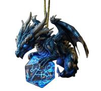 Décoration d'arbre à dés 2D - Pendentif avec pendentif dragon et pendentif décoratif | Maison, chambre, fête, appartement, intérieur de voiture, rétroviseur, lieu de travail, arbre, accessoire