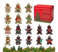 Décoration d'arbre de Noël, 16 Biscuits Suspendus différents, décorations de Bonhomme en d'épice à Suspendre avec Ficelle pour Arbre, Maison et fête.