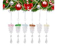 Décoration d'arbre de Noël | 6 pièces 3D à suspendre | Décoration de Noël en acrylique transparent en forme de | Pour seuil mural chambre à coucher café fête