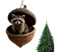 Décoration d'arbre de Noël | Adorable Décoration à thème animal en acrylique 2D | Pendentif en forme de gland animal de Noël - Pour les seuils de fenêtre de balcon entrées mur jardin