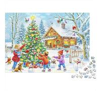 Décoration d'arbre de Noël Bundle Puzzle 1000 Pièces, Carton Recy nfants & Adultes,Xmas Tree Gift Pile Décoration Murale Maison, Cadeau Familial, Décoration Fête 70x50cm/1000pcs