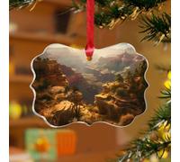 Décoration d'arbre de Noël du parc national des Grands Canyons - Affiches d'aventure - Imprimés ronds - Disques en acrylique transparent - Montagne, lac, paysage naturel, pendentif pour décoration
