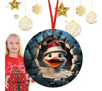 Décoration d'arbre de Noël en bois - Décoration de Noël en bois - Canard - Décoration de sapin de Noël - 2D - Pour décorations de vacances