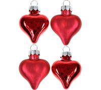 Décoration d'arbre de Noël en forme de cœur 22pcs Rouge 3cm Décoration de Noël
