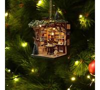 Décoration d'arbre de Noël en forme de livre aujourd'hui 2024 - Pendentif en forme de sapin de Noël - Ornement empilé en acrylique - Ornements à suspendre pour bibliothèque de Noël - Cadeaux pour les