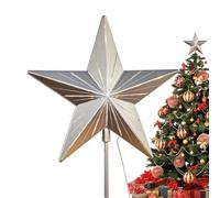 Décoration d'arbre De Noël en Pain D'épice Etoile De La Nuit étoilée, étoile en Acrylique LED Scintillante Illuminée avec Lumières étincelantes, Décoration à Clipser De 28 Cm pour l'arbre De Noë Gold