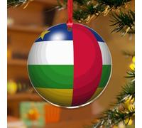 Décoration d'arbre de Noël en République centrafricaine, drapeau national, cadeaux nautiques, souvenirs de ferme, disques en acrylique transparent, drapeaux africains, boules de Noël, décoration