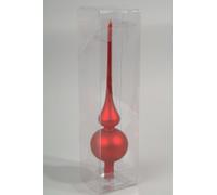 Décoration d'arbre de Noël Kaemingk Pointe de Noël verre rouge mat 26cm