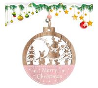 Décoration d'arbre de Noël - Ornement d'élan de Noël - Pendentif creux sculpté - Amour - Père Noël peint