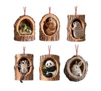 Décoration D'arbre De Noël,Ornements D'hiver 2D Acrylique À Thème Animal - Décorations De Noël À Thème Animal - Pour Mur Jardin Cour Sentier Seuil Chambre De Balcon Portes