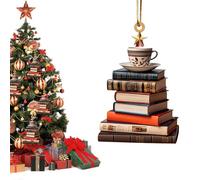 Décoration d'arbre de Noël - Pendentif de Noël acrylique 2D pour les amateurs de livres | Décoration de maison multifonction pour fêtes jardin terrasse intérieure seuils